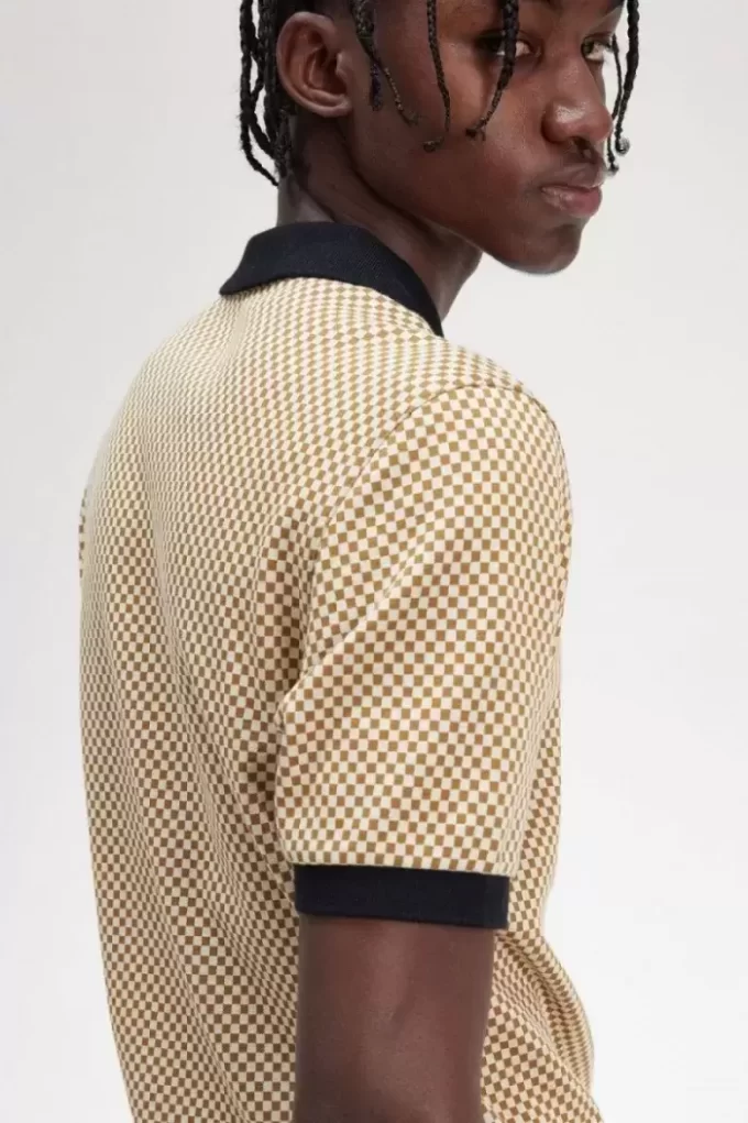 Polo à micro-damier pour homme
