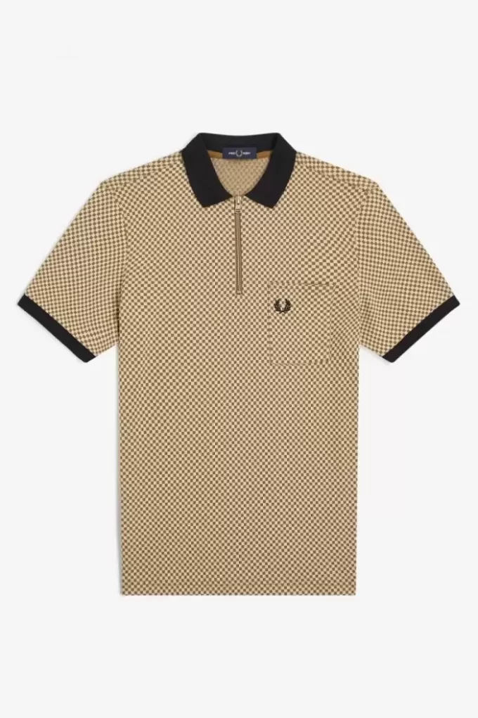 Polo à micro-damier pour homme