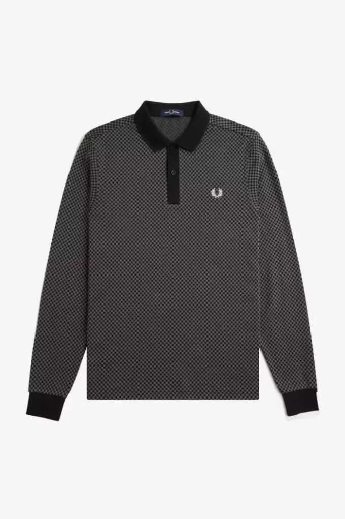 Polo à micro-damier pour homme