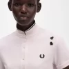 Polo piqué à liseré pour femme