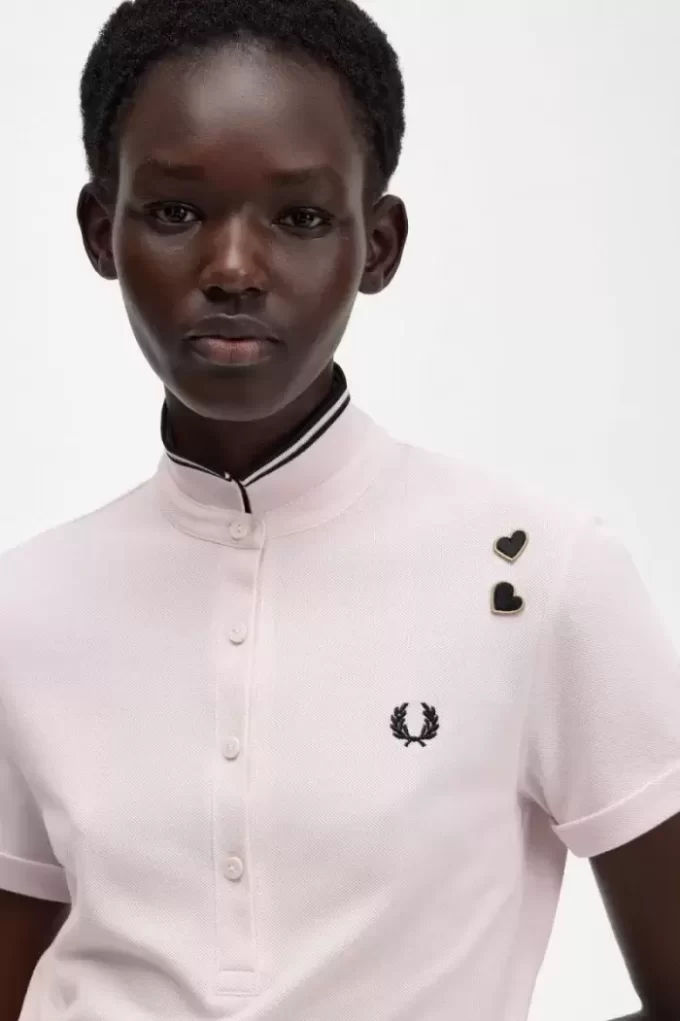 Polo piqué à liseré pour femme