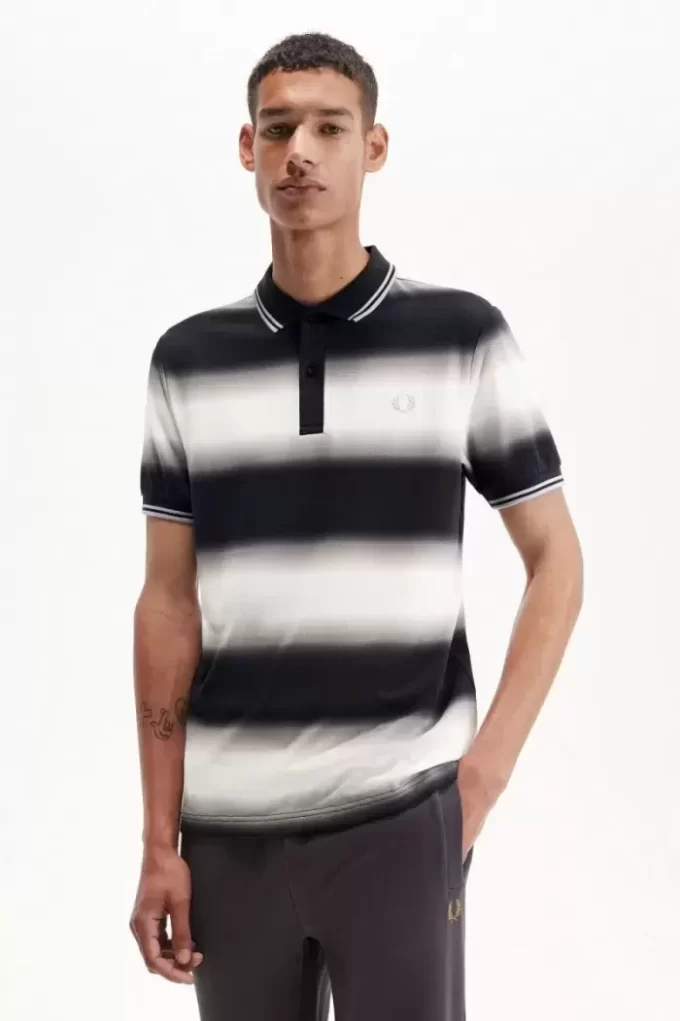 Polo à rayures dégradées pour homme