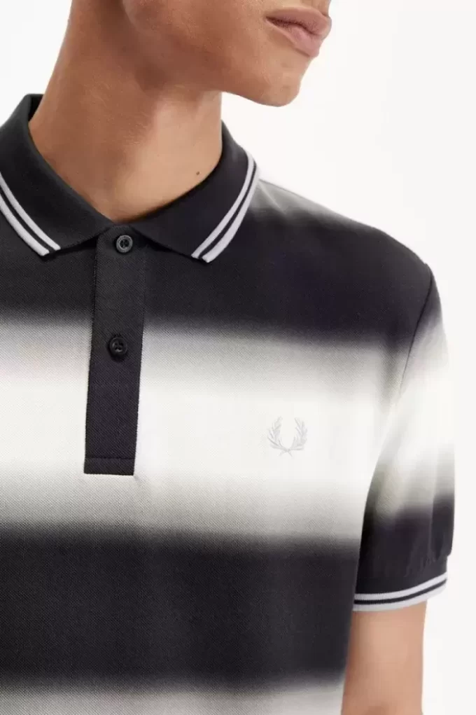 Polo à rayures dégradées pour homme