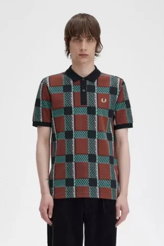 Polo tartan à motif Glitch pour homme