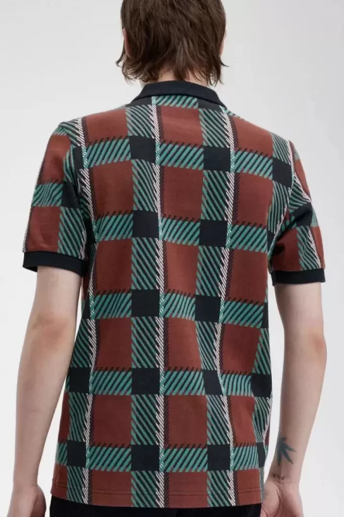 Polo tartan à motif Glitch pour homme
