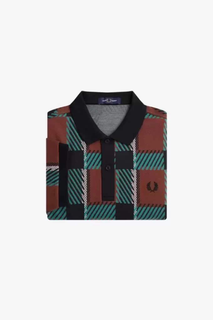 Polo tartan à motif Glitch pour homme