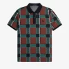 Polo tartan à motif Glitch pour homme