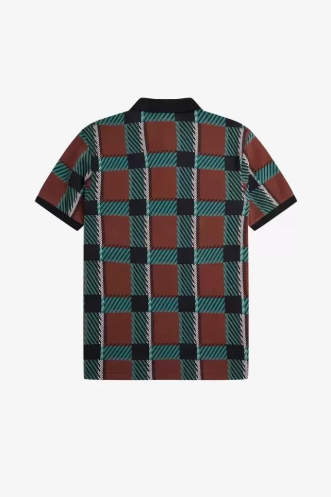 Polo tartan à motif Glitch pour homme