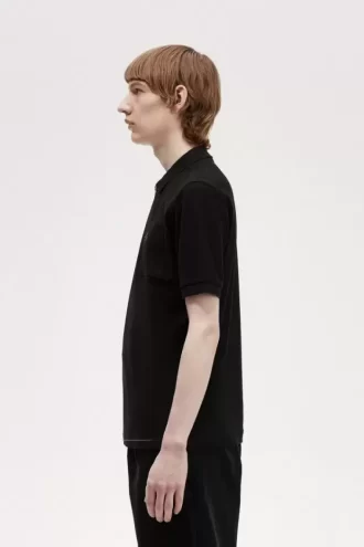Polo texturé à col zippé pour homme