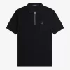 Polo texturé à col zippé pour homme