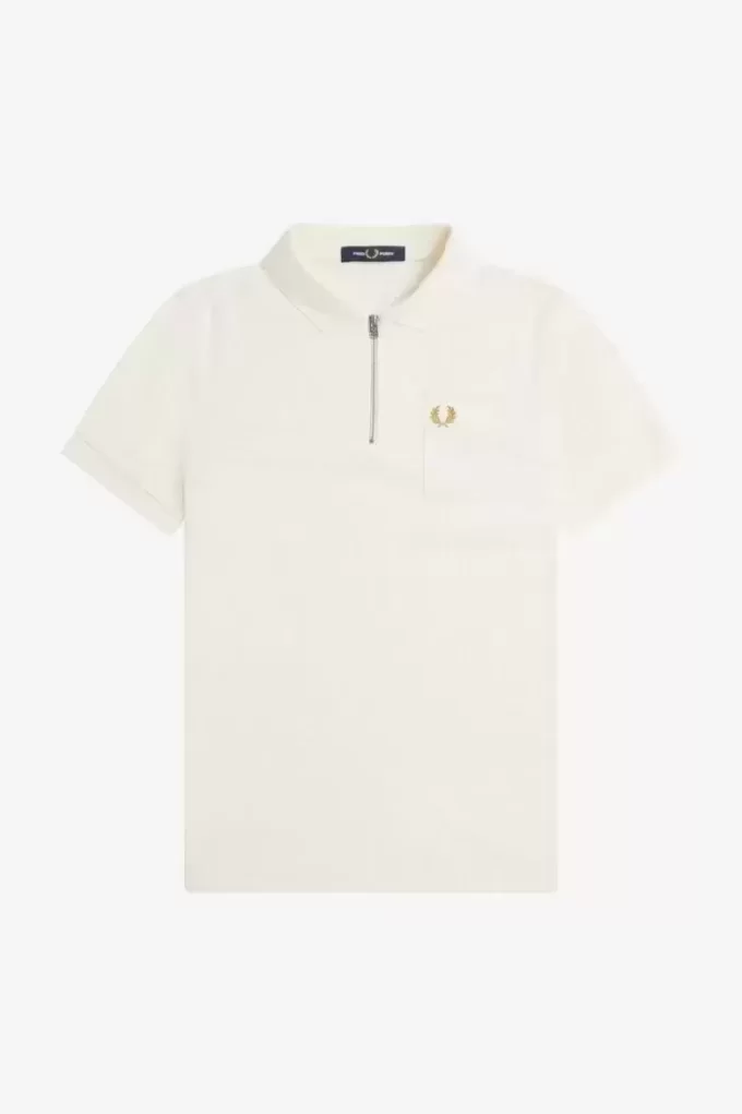 Polo texturé à col zippé pour homme