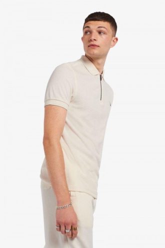 Polos en tissu éponge à col zippé