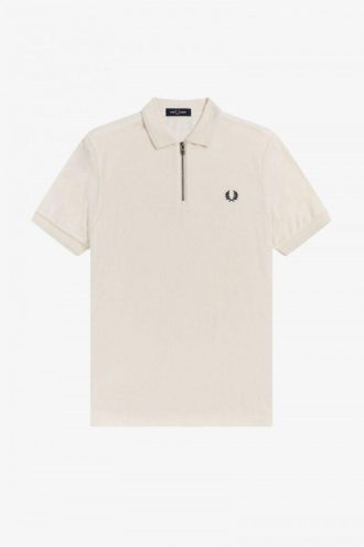 Polos en tissu éponge à col zippé