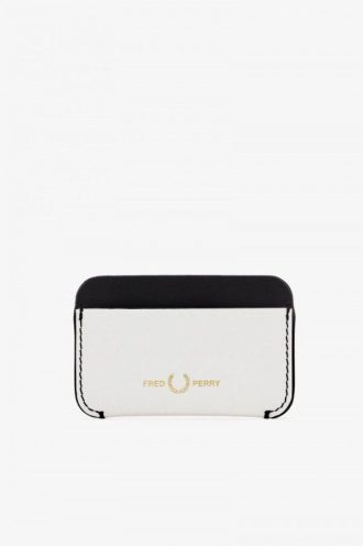 Porte-cartes en cuir à bordure contrastée