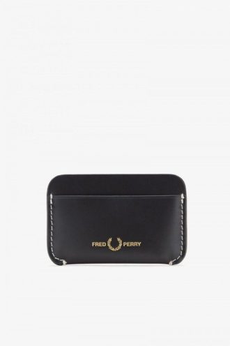 Porte-cartes en cuir à bordure contrastée