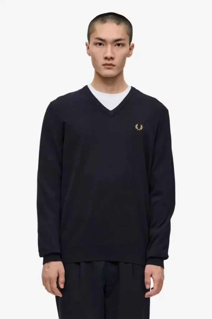 Pull classique à col en V pour homme