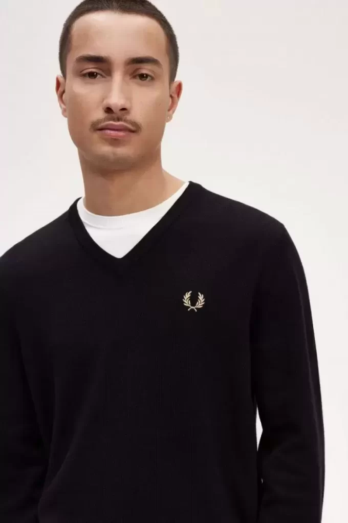 Pull classique à col en V pour homme