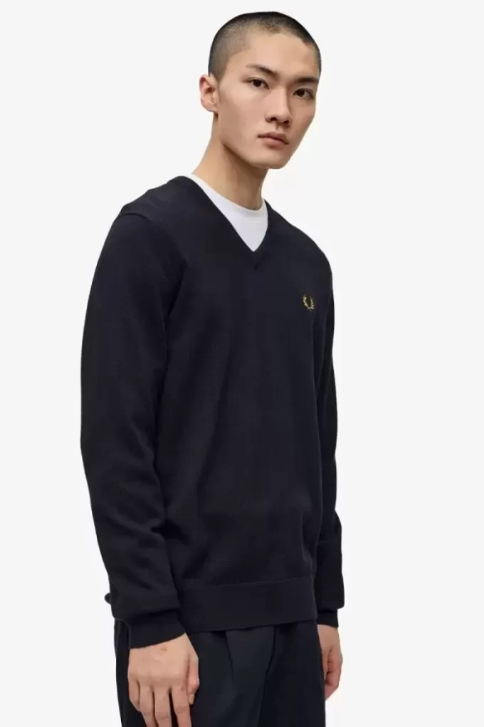 Pull classique à col en V pour homme