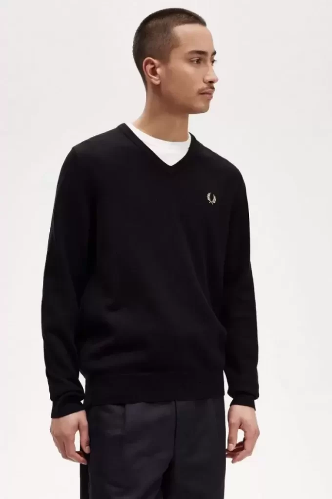 Pull classique à col en V pour homme