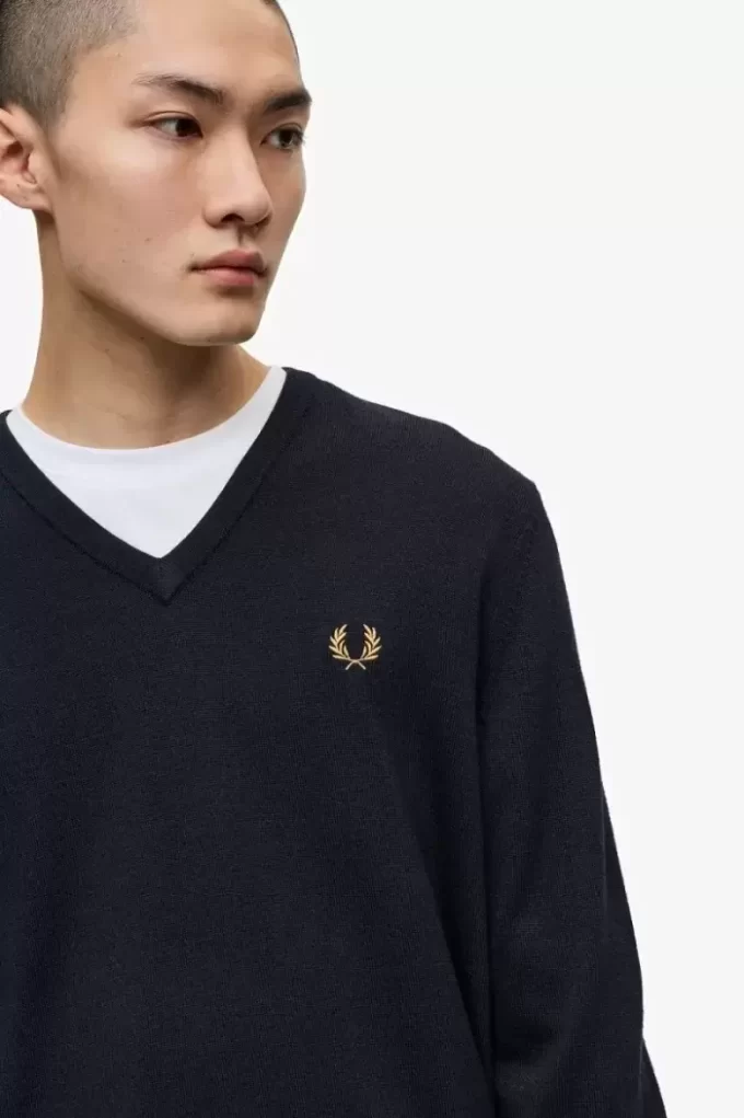 Pull classique à col en V pour homme