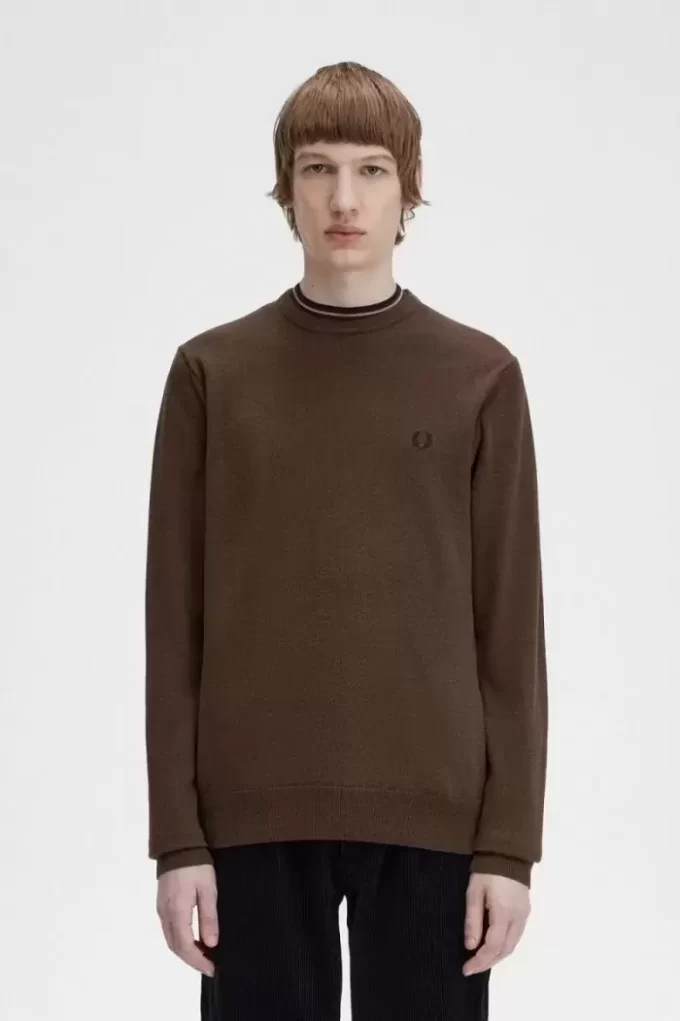 Pull classique à col ras du cou pour homme