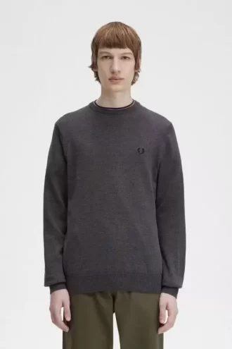 Pull classique à col ras du cou pour homme