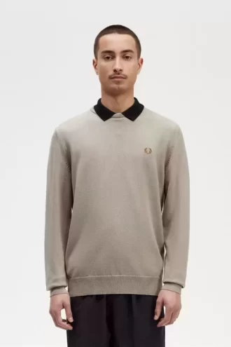 Pull classique à col ras du cou pour homme