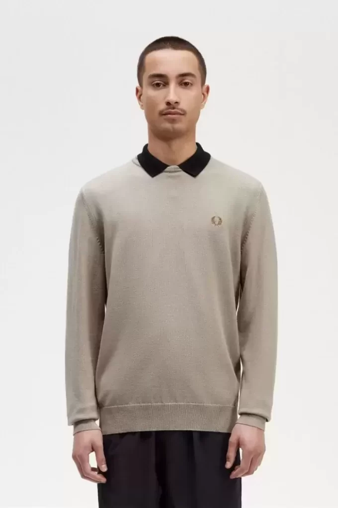Pull classique à col ras du cou pour homme