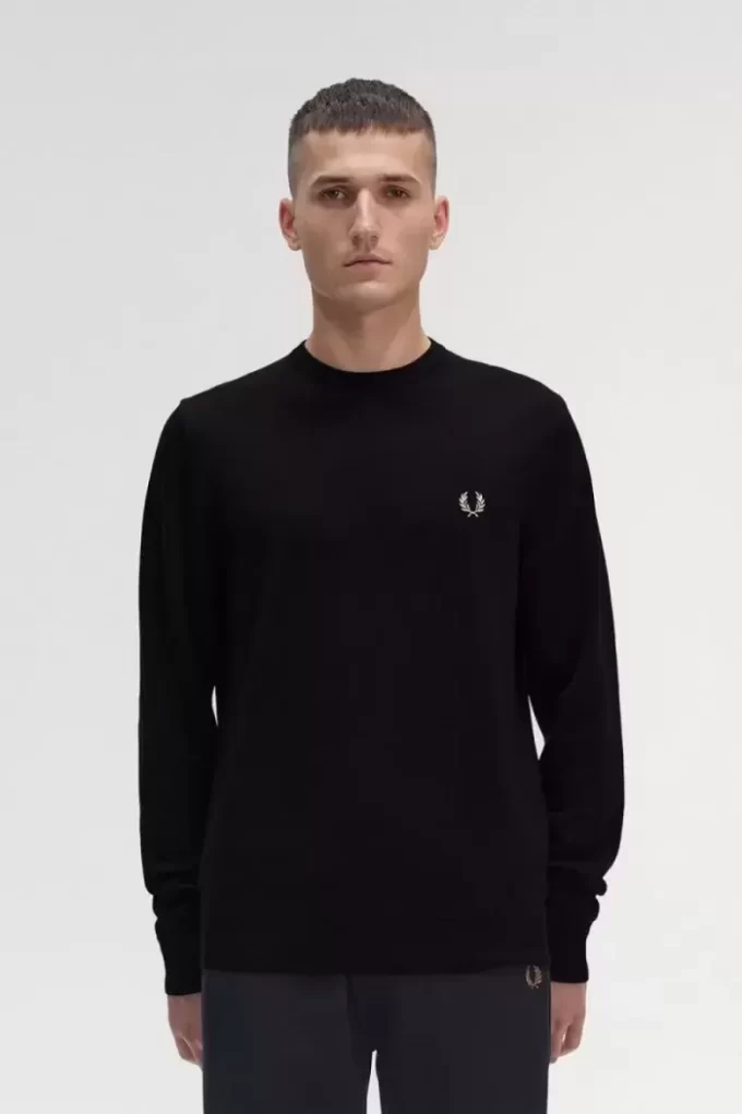 Pull classique à col ras du cou pour homme