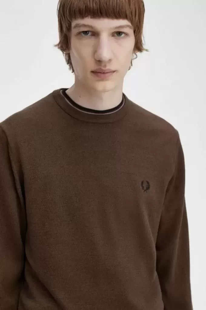 Pull classique à col ras du cou pour homme