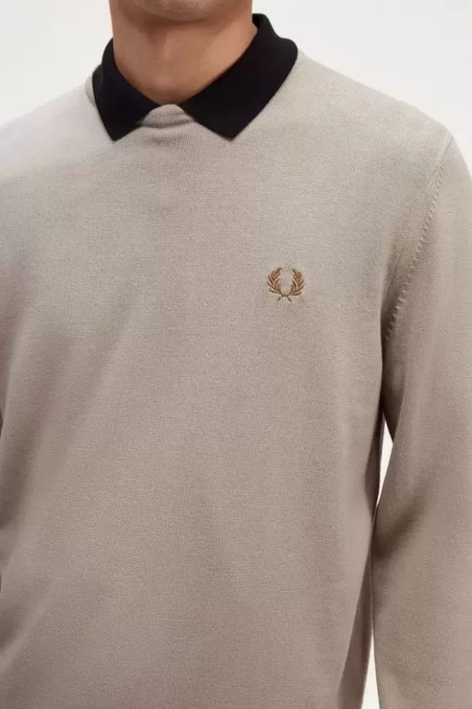 Pull classique à col ras du cou pour homme