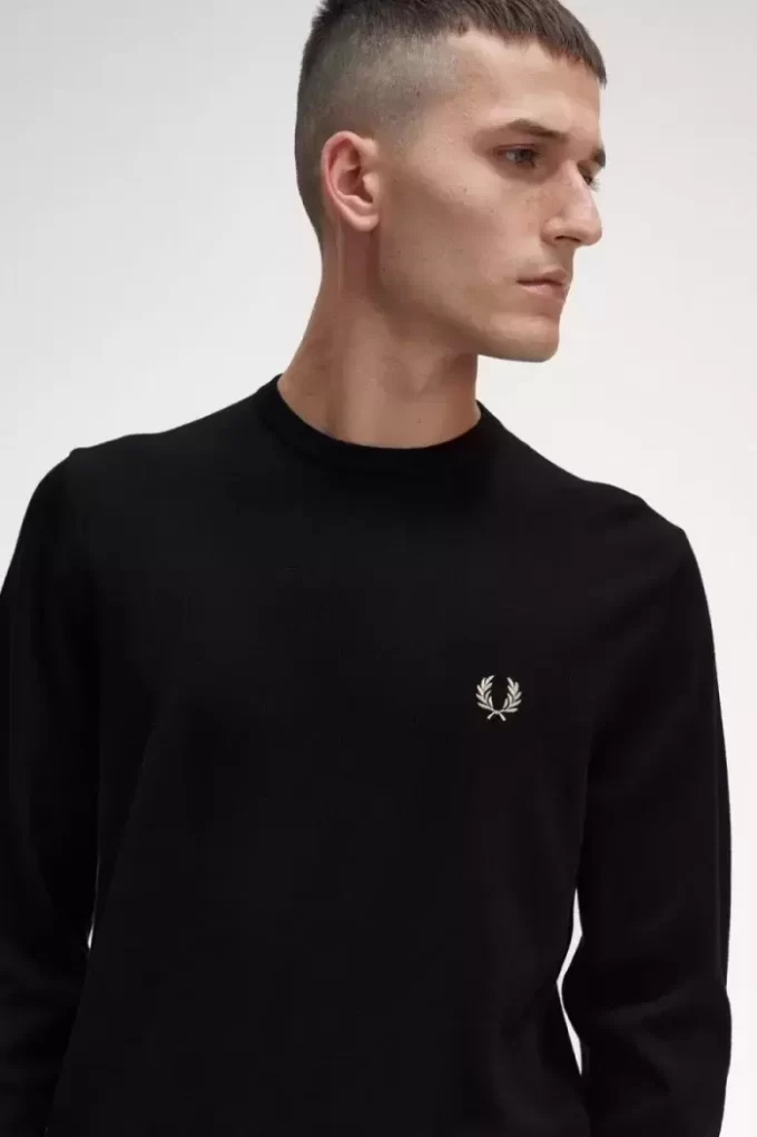 Pull classique à col ras du cou pour homme