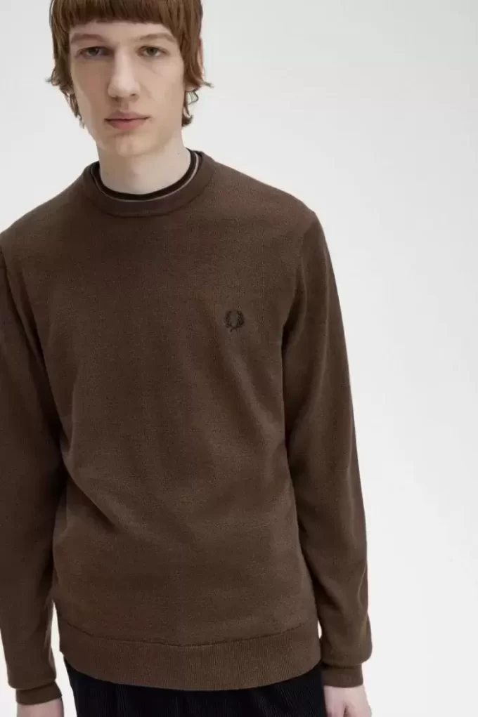 Pull classique à col ras du cou pour homme