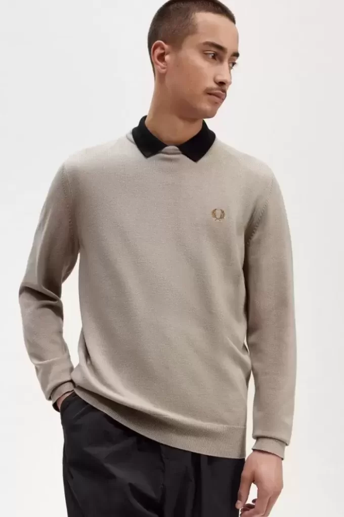 Pull classique à col ras du cou pour homme