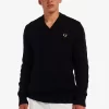 Pull col V en maille torsadée pour homme