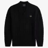 Pull col V en maille torsadée pour homme