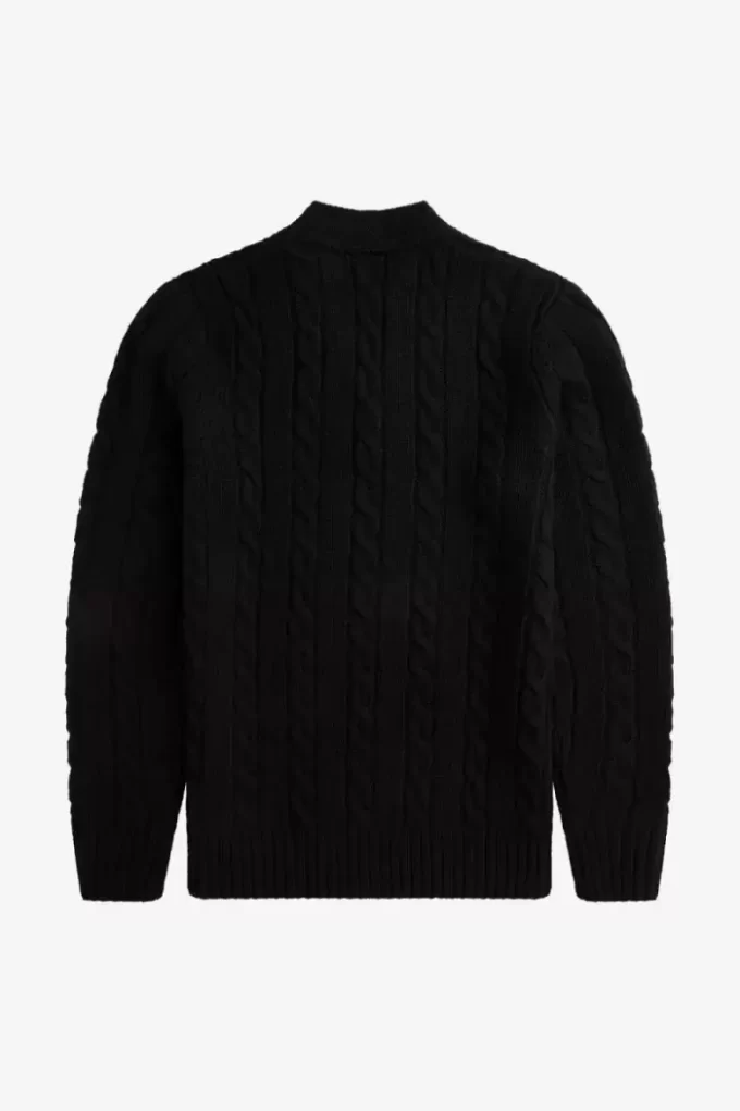 Pull col V en maille torsadée pour homme