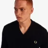 Pull col V en maille torsadée pour homme