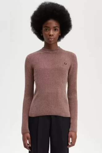 Pull côtelé en chenille pour femme
