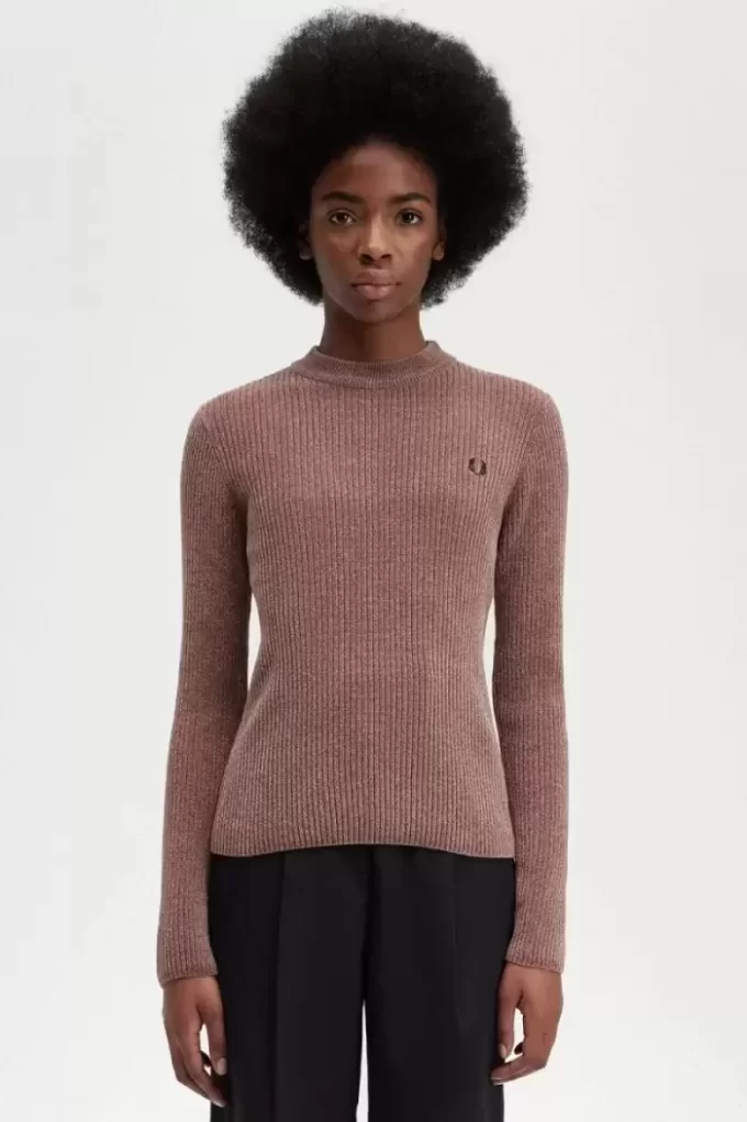 Pull côtelé en chenille pour femme