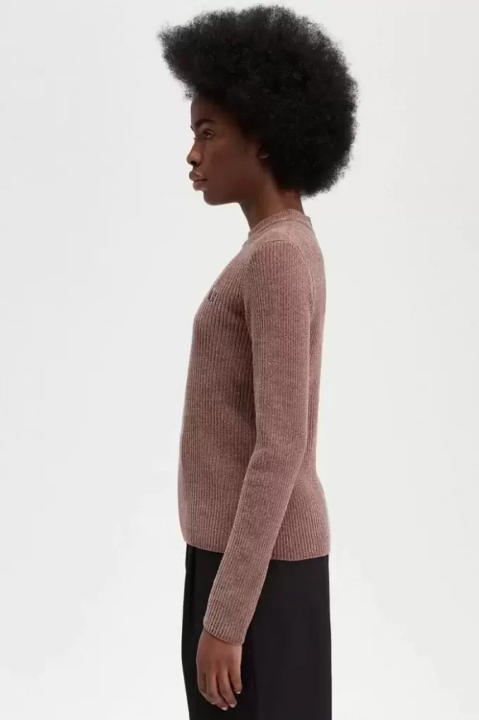 Pull côtelé en chenille pour femme