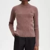 Pull côtelé en chenille pour femme
