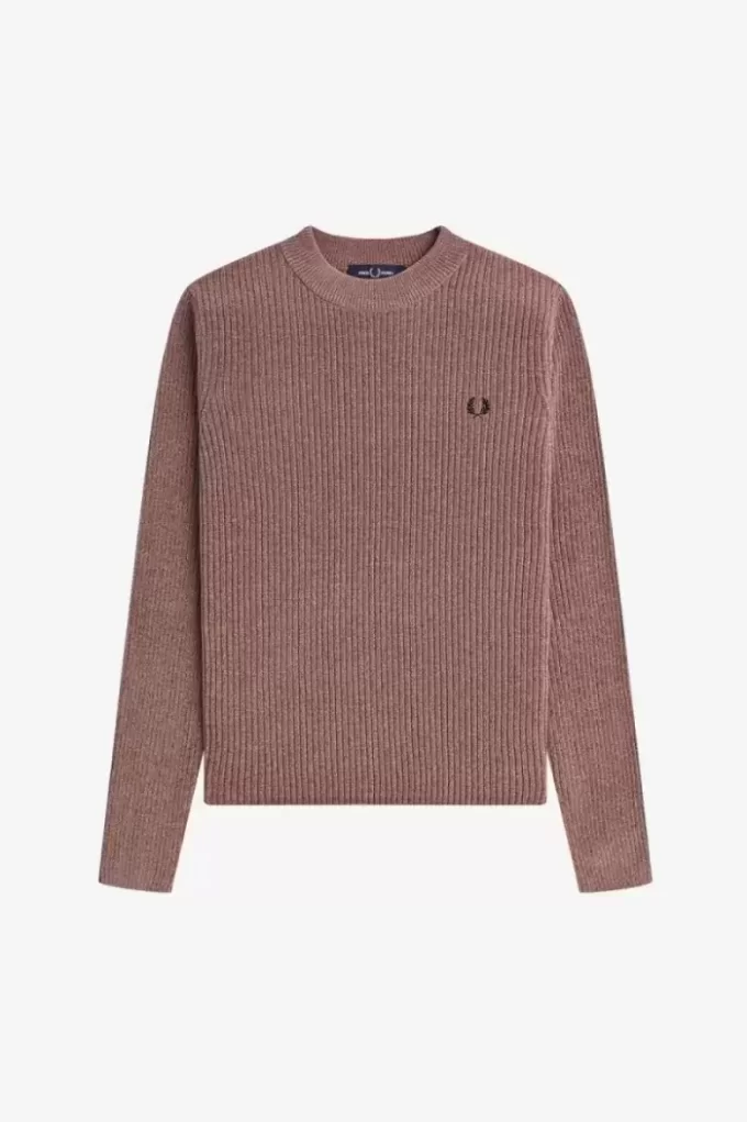 Pull côtelé en chenille pour femme