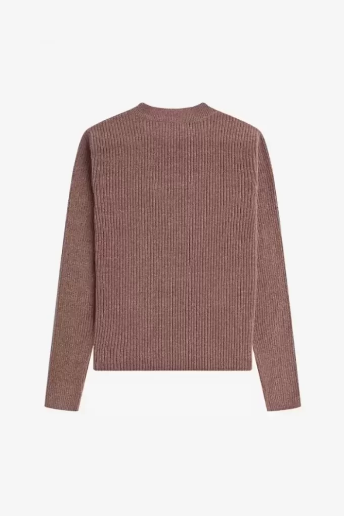 Pull côtelé en chenille pour femme