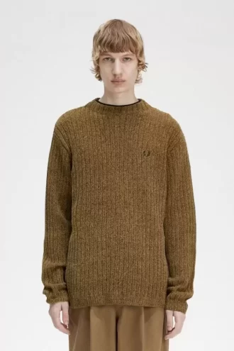 Pull côtelé en chenille pour homme