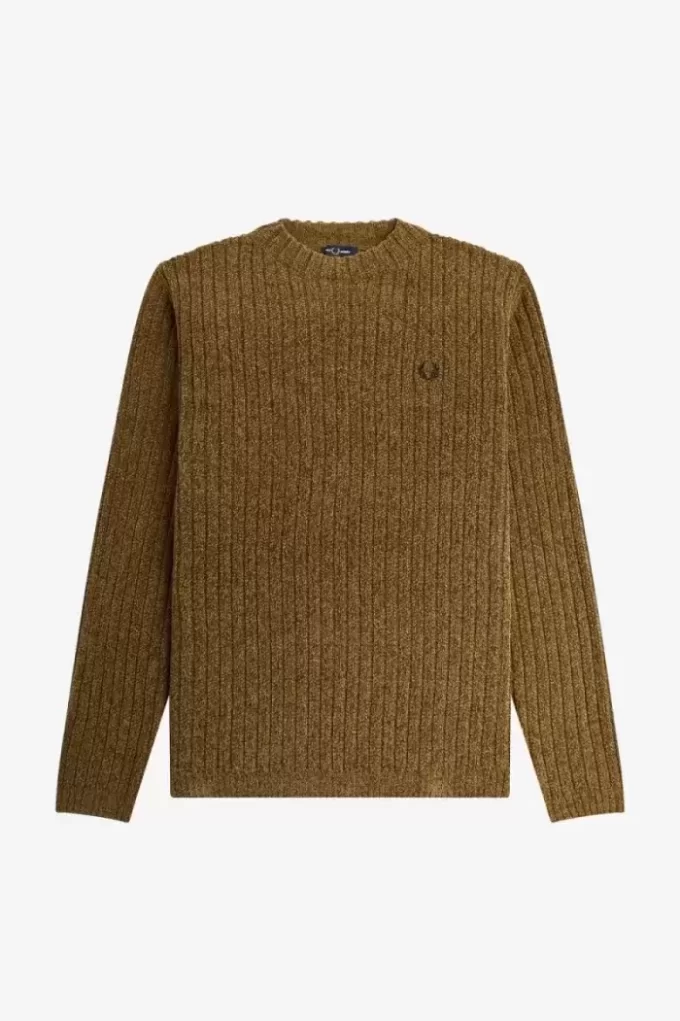 Pull côtelé en chenille pour homme
