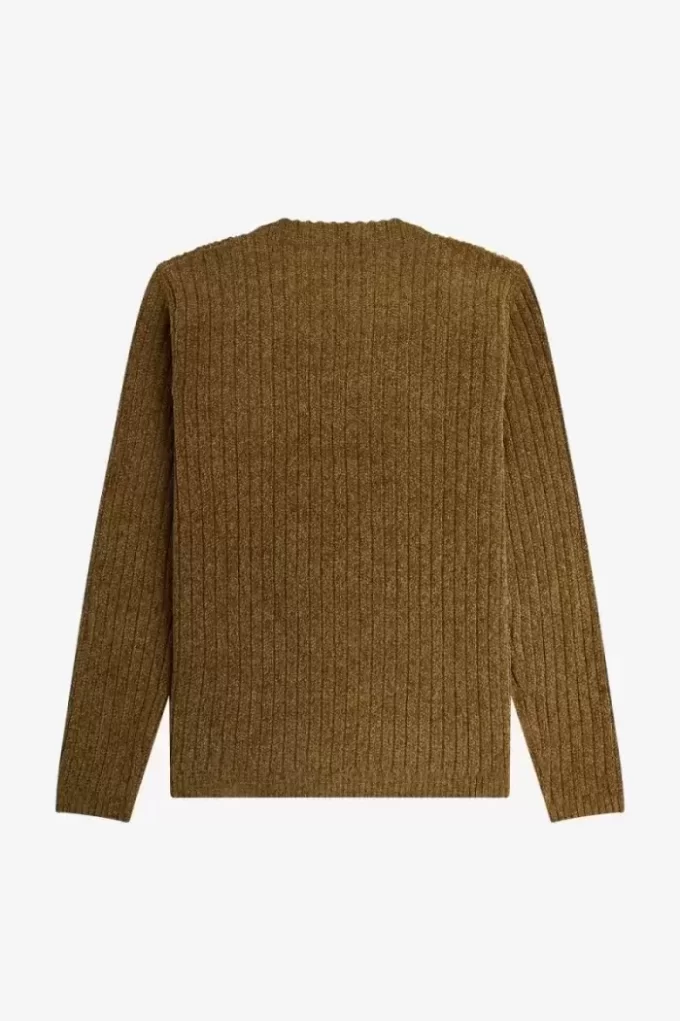Pull côtelé en chenille pour homme