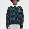 Pull à damier pour femme