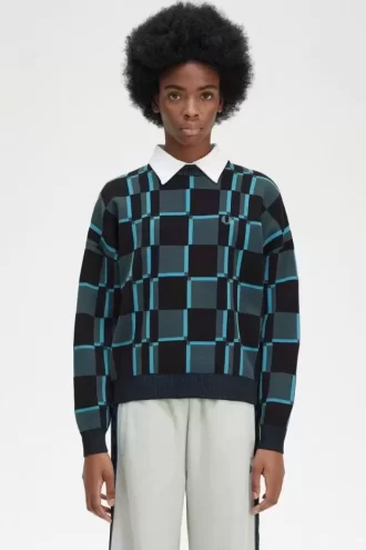 Pull à damier pour femme
