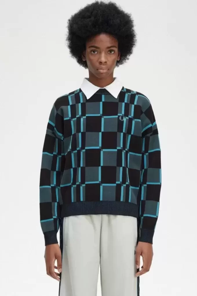 Pull à damier pour femme